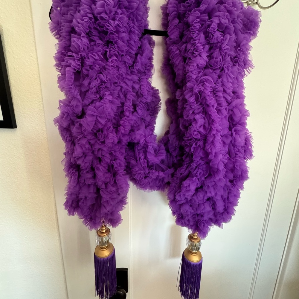 “YouMarriedAWitch” Vegan Tassel Boa in Purple